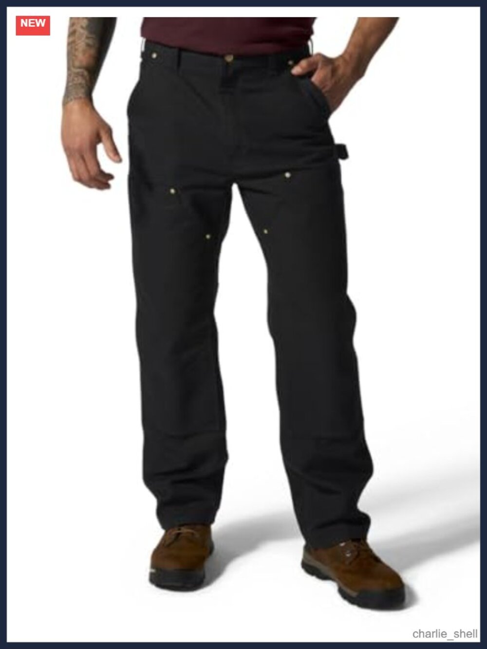 Firm Duck Double-Front Dungaree Work Pants Utility Cargo